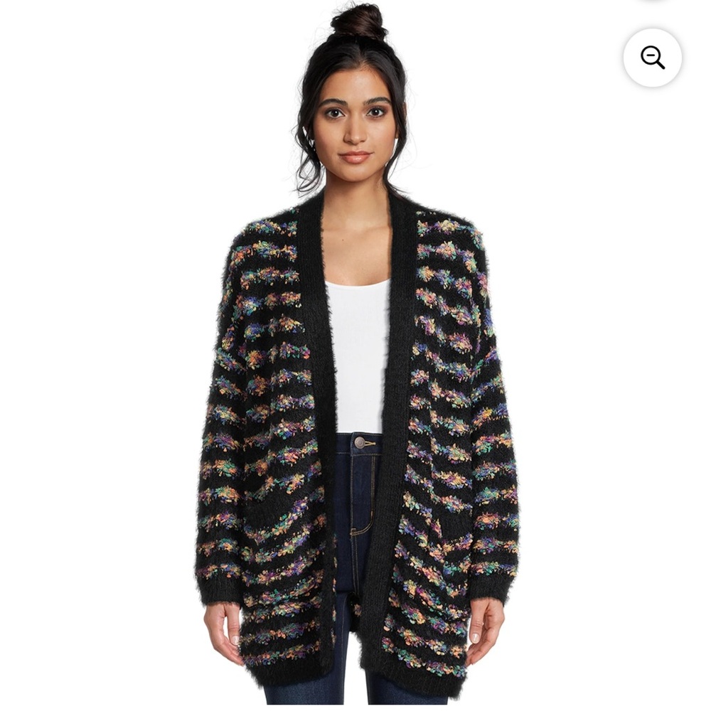 Women's Black Multicolor Sweater